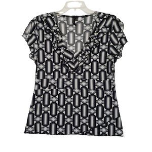 Susan Lawrence Women's Cap Sleeve V-neck Blouse, Size Medium